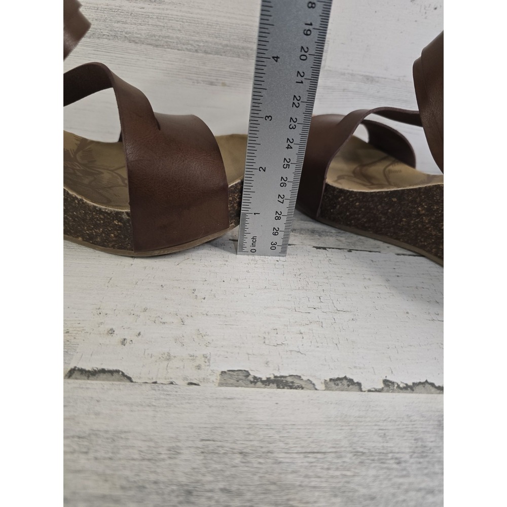 Blowfish Malibu Womens Brown Faux Leather Strappy Buckle Cork Wedge Sandals - Picture 7 of 11